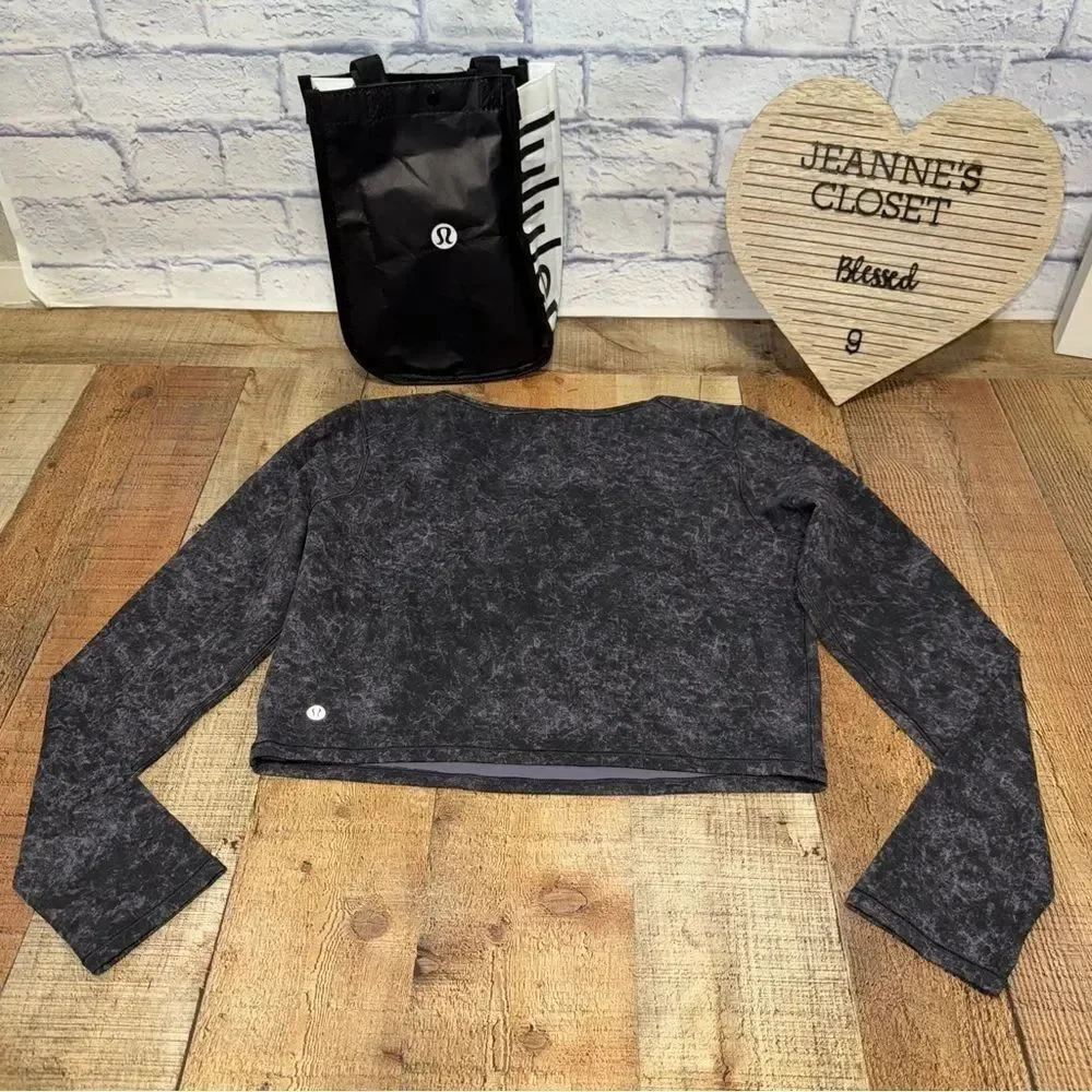 Lululemon Wunder Train Cropped Long Sleeve shirt size 14